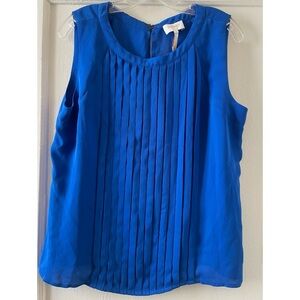 Laundry By Shelli Segal Women's Blue Pleated Blouse